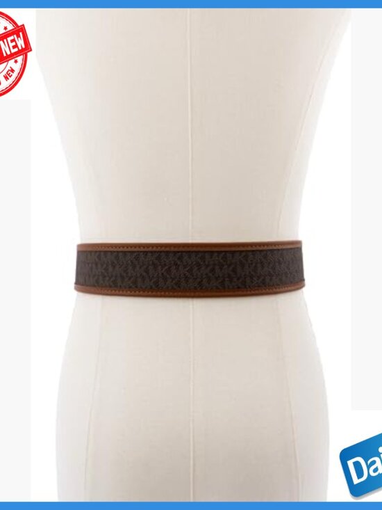 Large Leather Logo Belt with Grommets, Adjustable Fashion Accessory main image 5
